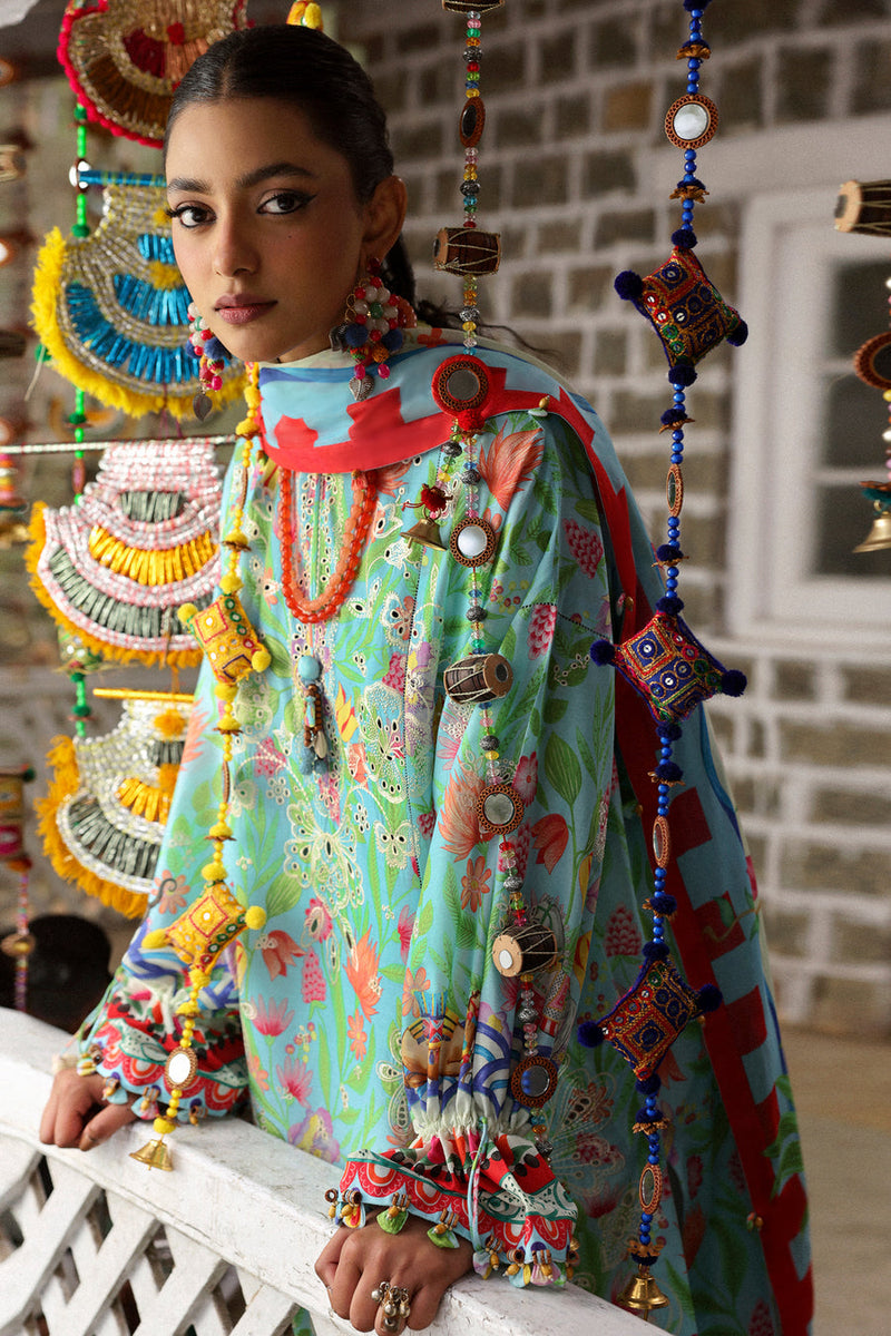 Zaraah (ZL25-08 B) - Neelum Unstitched Lawn`25 - Zaha