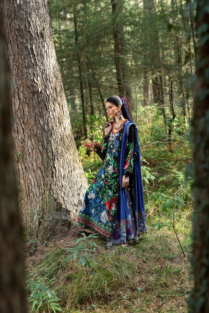 Black Solana (ZL25-03 A) - Neelum Unstitched Lawn`25 - Zaha