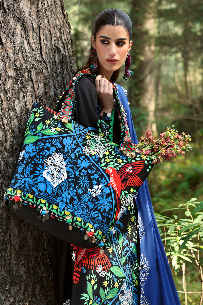 Black Solana (ZL25-03 A) - Neelum Unstitched Lawn`25 - Zaha