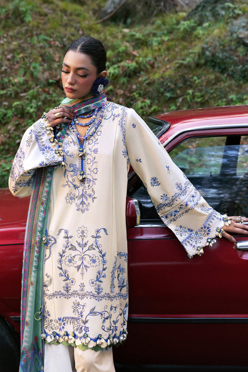 Maya (ZL25-15 A) - Neelum Unstitched Lawn`25 - Zaha