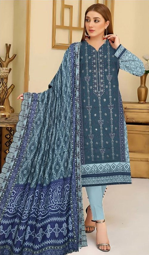 D-01 - Linen Cut Work Embroidered - Bin Sultan