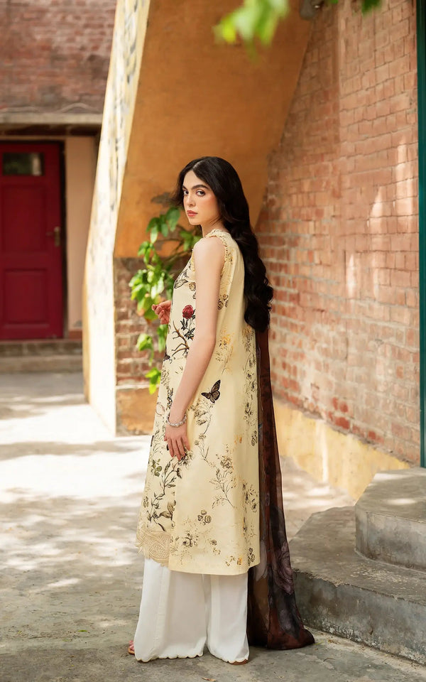 D-01 - Meadow Bloom - Yakin Unstitched Lawn - Asifa & Nabeel