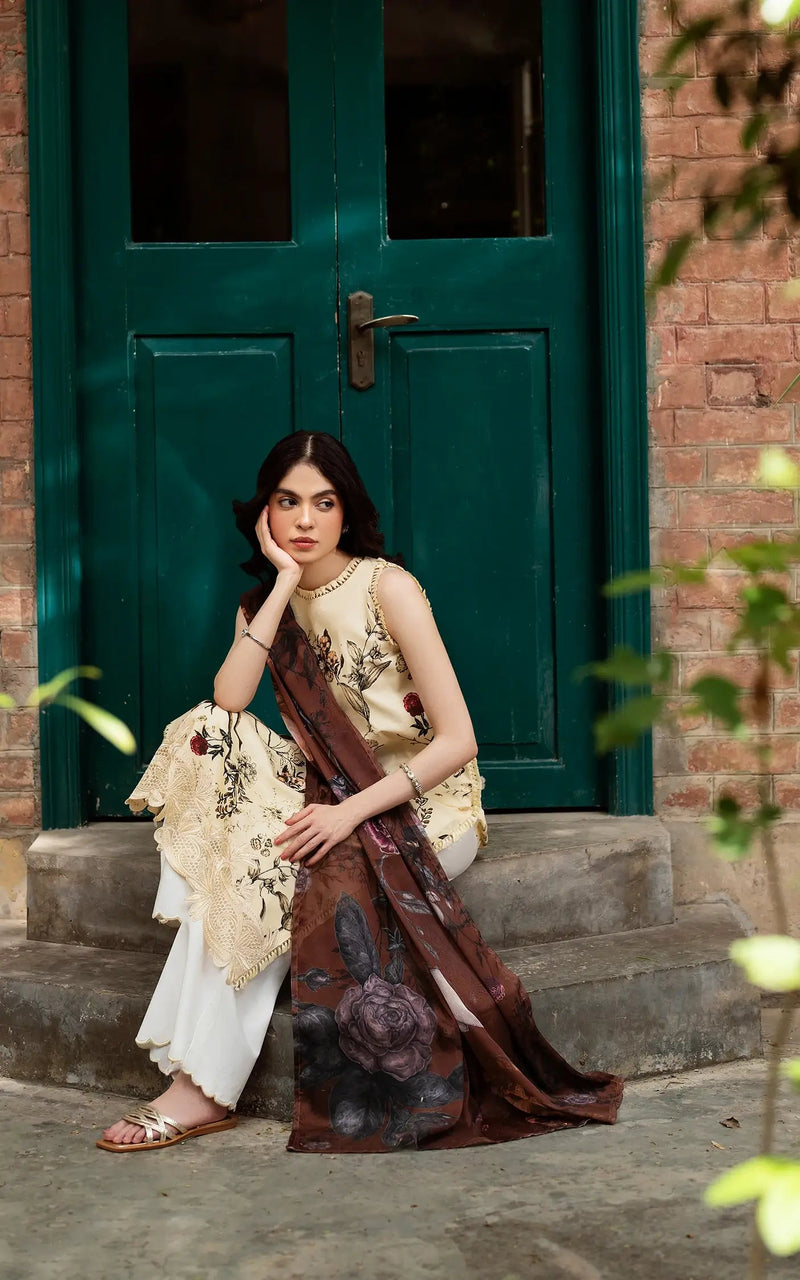 D-01 - Meadow Bloom - Yakin Unstitched Lawn - Asifa & Nabeel