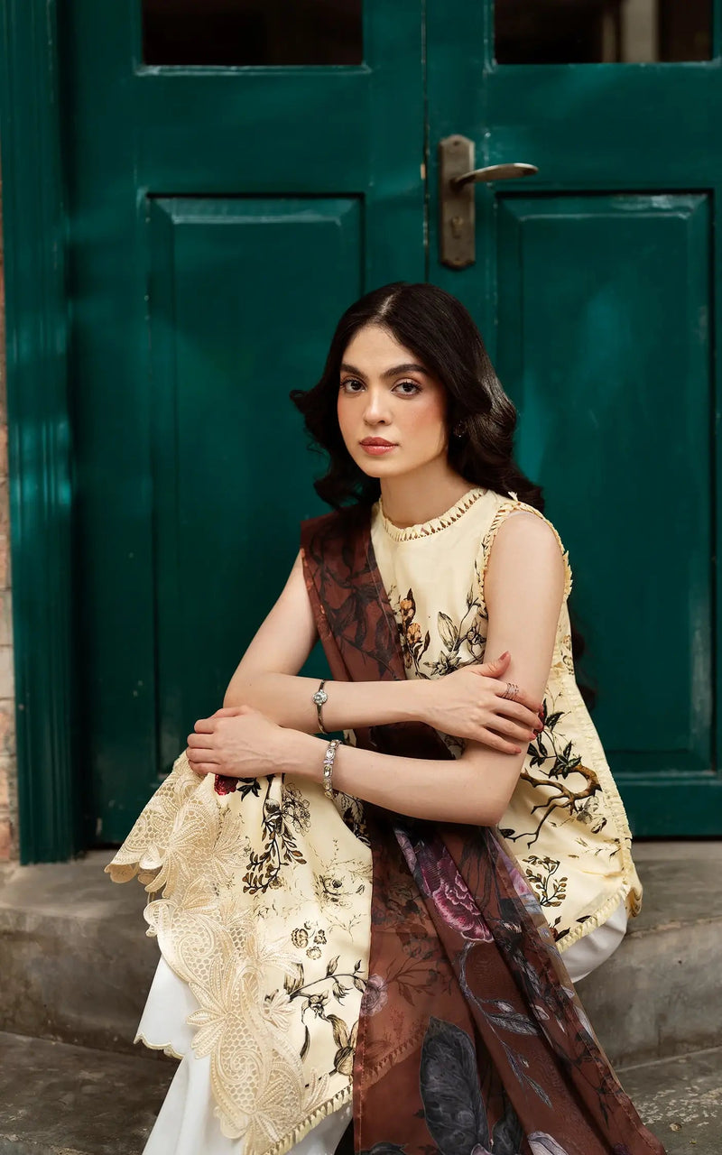 D-01 - Meadow Bloom - Yakin Unstitched Lawn - Asifa & Nabeel