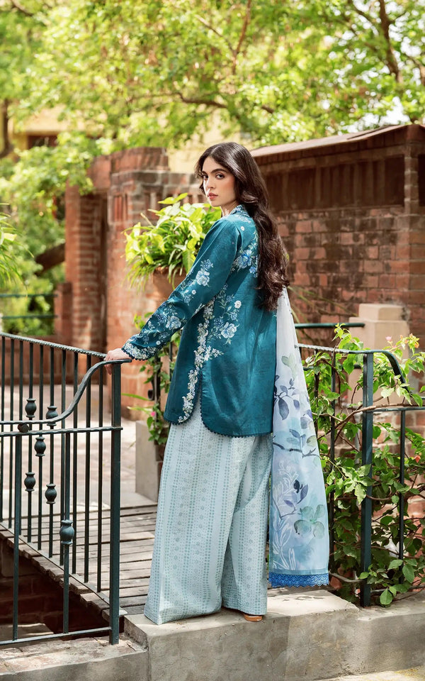 D-03 - Lush Serenity - Yakin Unstitched Lawn - Asifa & Nabeel