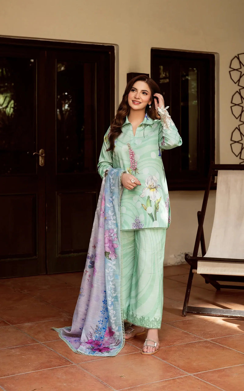 D-04 - Floral Mist - Yakin Unstitched Lawn - Asifa & Nabeel