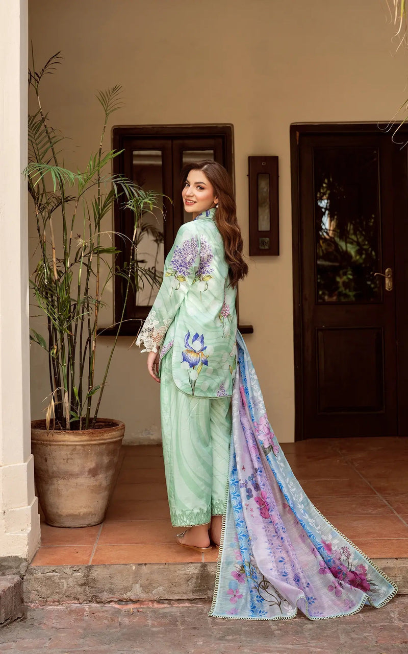 D-04 - Floral Mist - Yakin Unstitched Lawn - Asifa & Nabeel