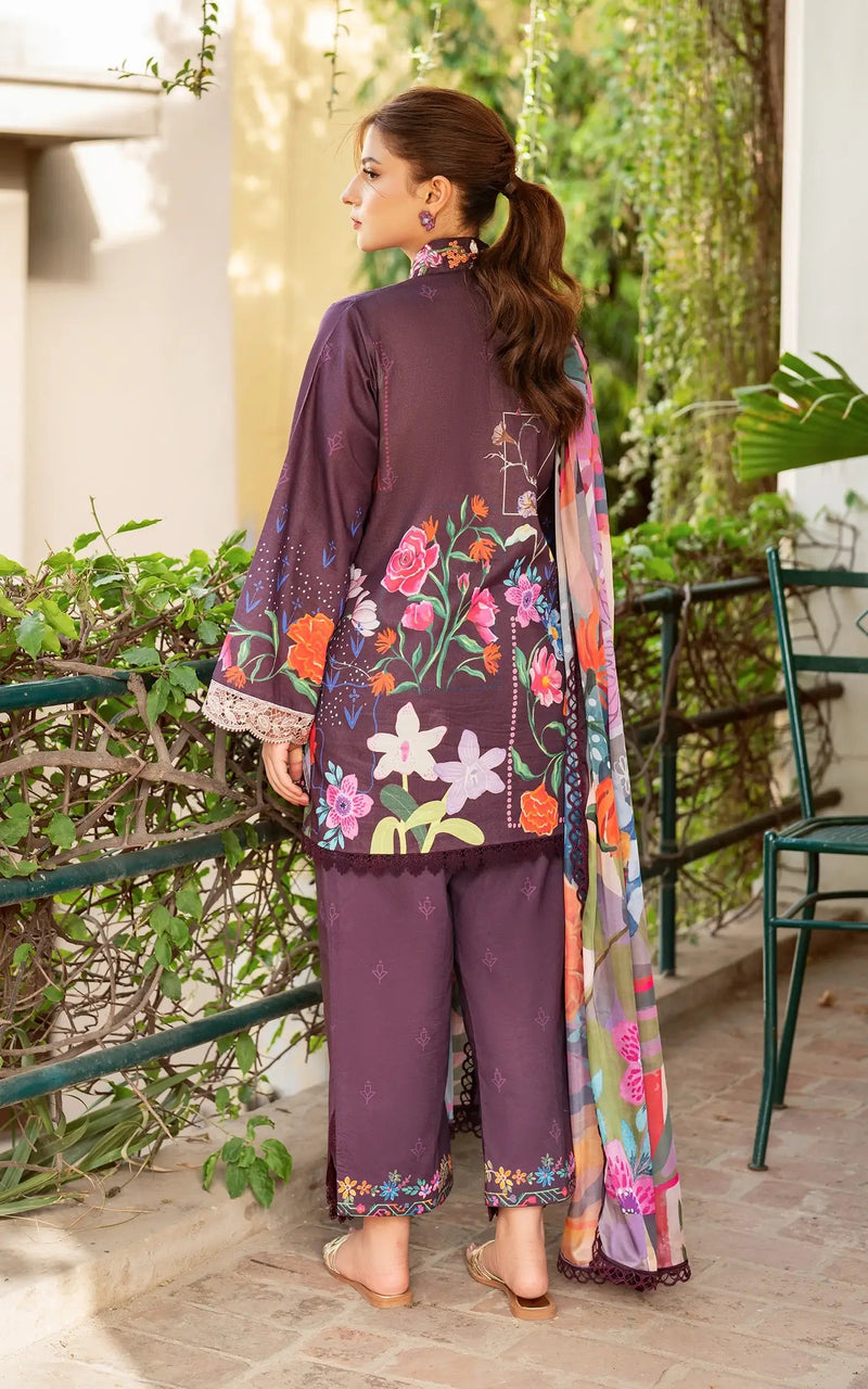 D-12 - Whimsical Flora - Yakin Unstitched Lawn - Asifa & Nabeel