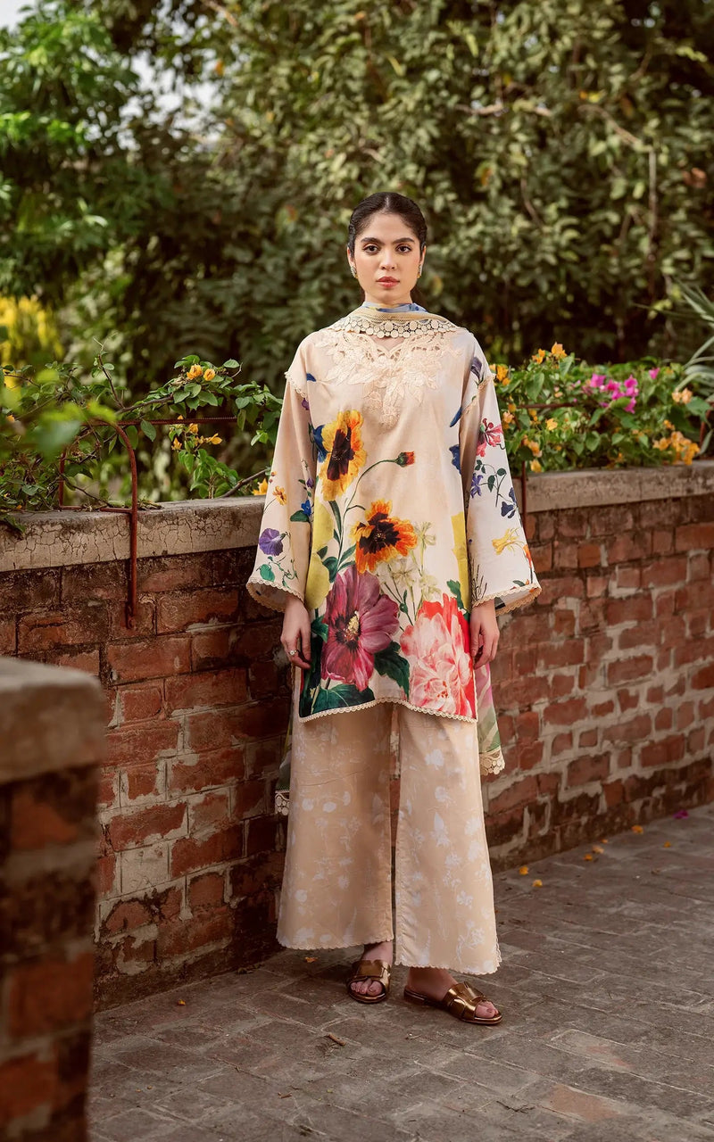 D-13 - Bloomlight - Yakin Unstitched Lawn - Asifa & Nabeel