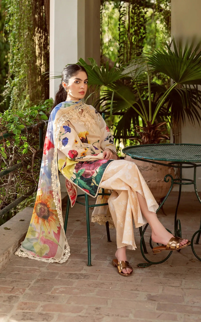 D-13 - Bloomlight - Yakin Unstitched Lawn - Asifa & Nabeel