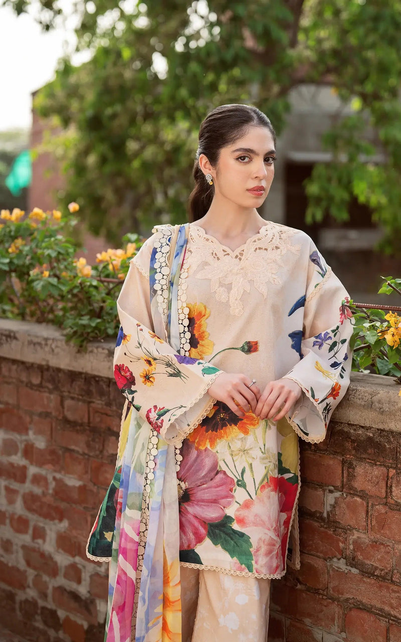 D-13 - Bloomlight - Yakin Unstitched Lawn - Asifa & Nabeel