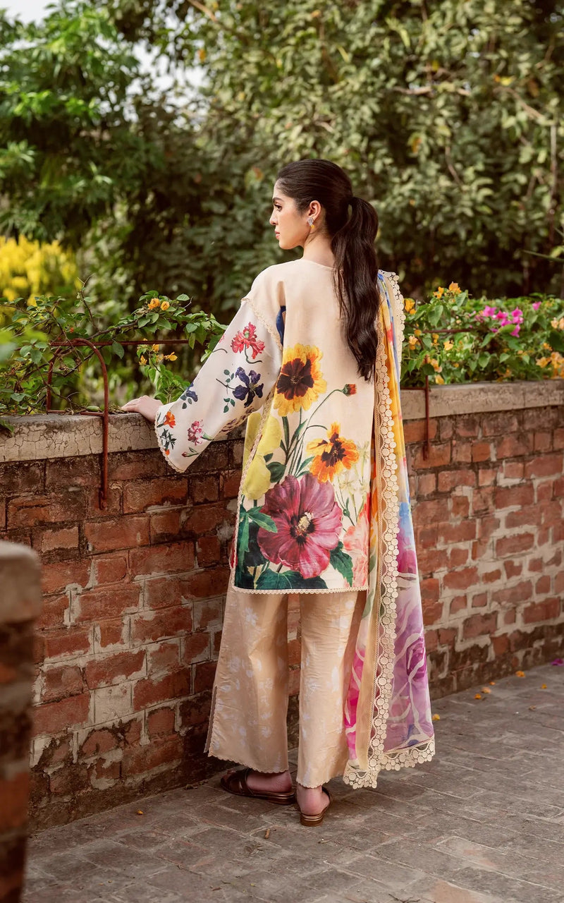 D-13 - Bloomlight - Yakin Unstitched Lawn - Asifa & Nabeel
