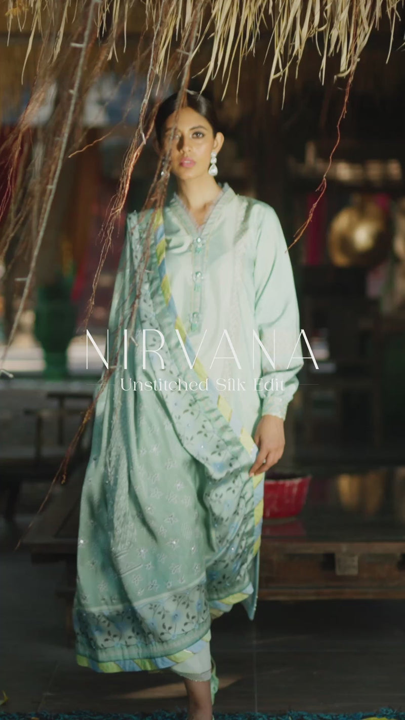 Cerulean - Nirvana Unstitched Silk - Mushq