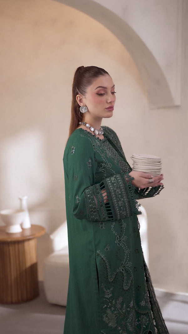 NE-101 - Embroidered Chikankari Khadder - Nureh