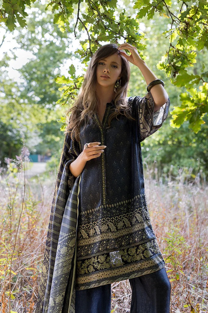 D 05 - Silk Satin Unstitched - Sobia Nazir