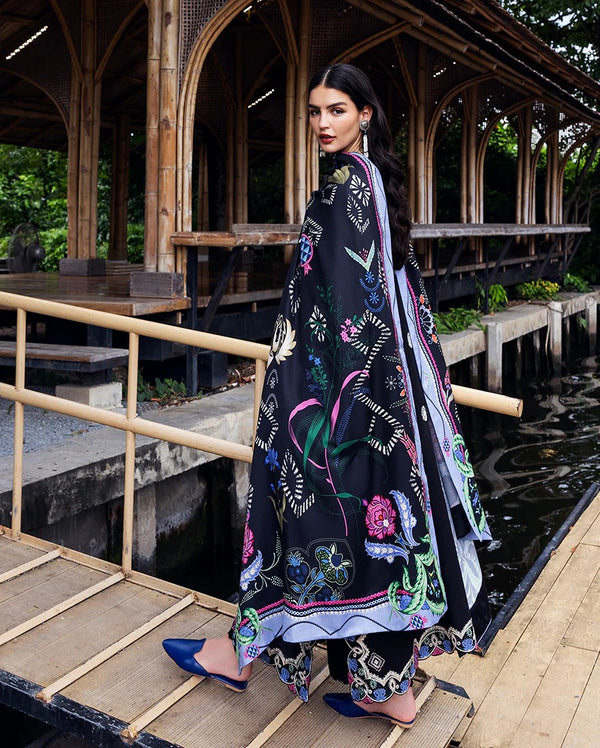 Midnight Rune - Symphony Karandi Unstitched - Mushq Hemline