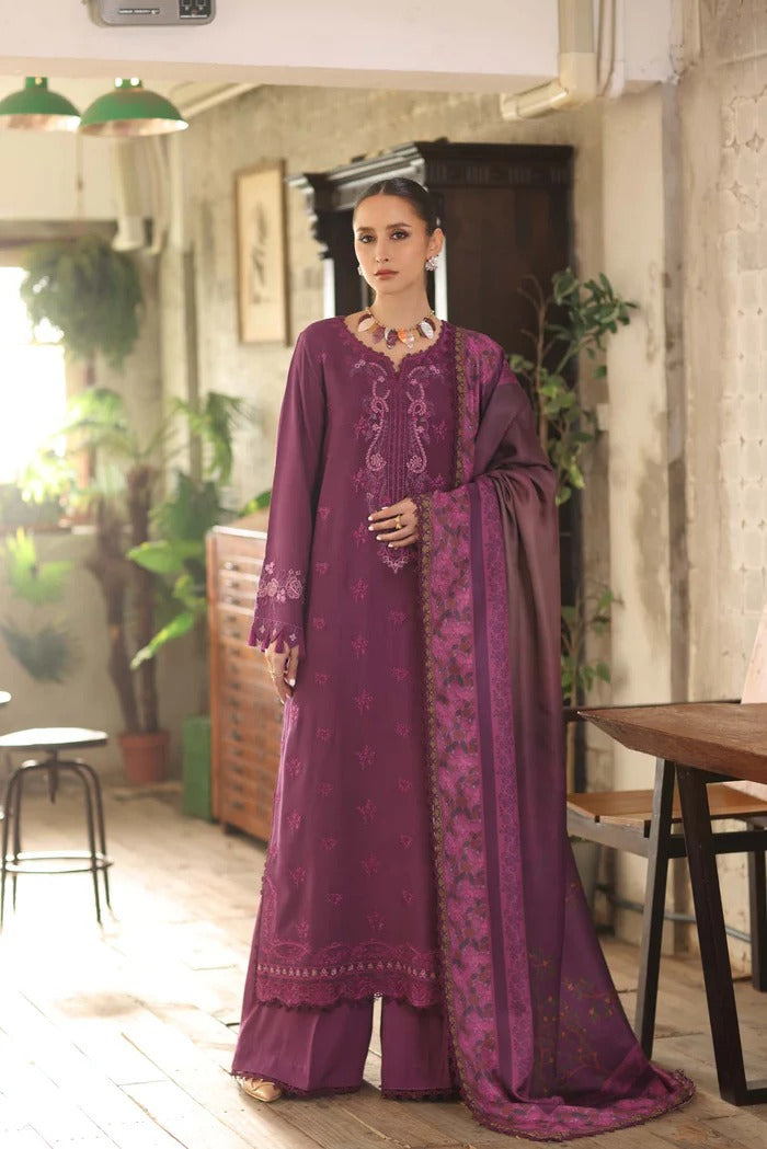 D8 - B - Noor Winter Embroidered Printkhaas - Noor by Sadia Asad