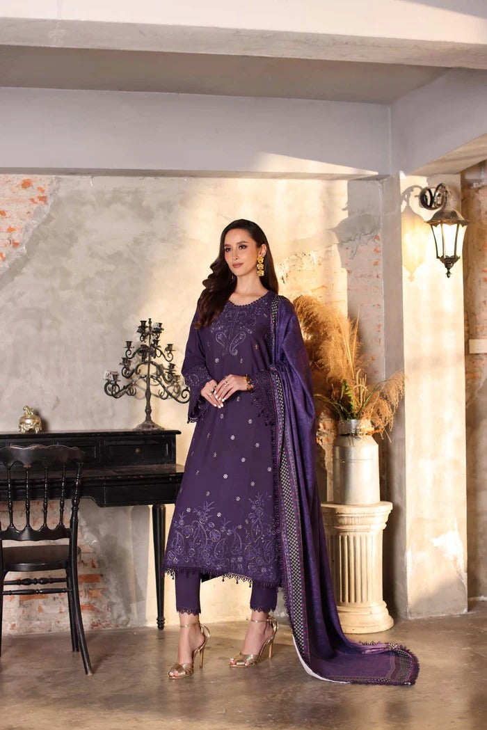 D2 - A - Noor Winter Embroidered Printkhaas - Noor by Sadia Asad