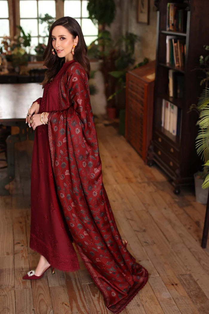 D4 - A - Noor Winter Embroidered Printkhaas - Noor by Sadia Asad