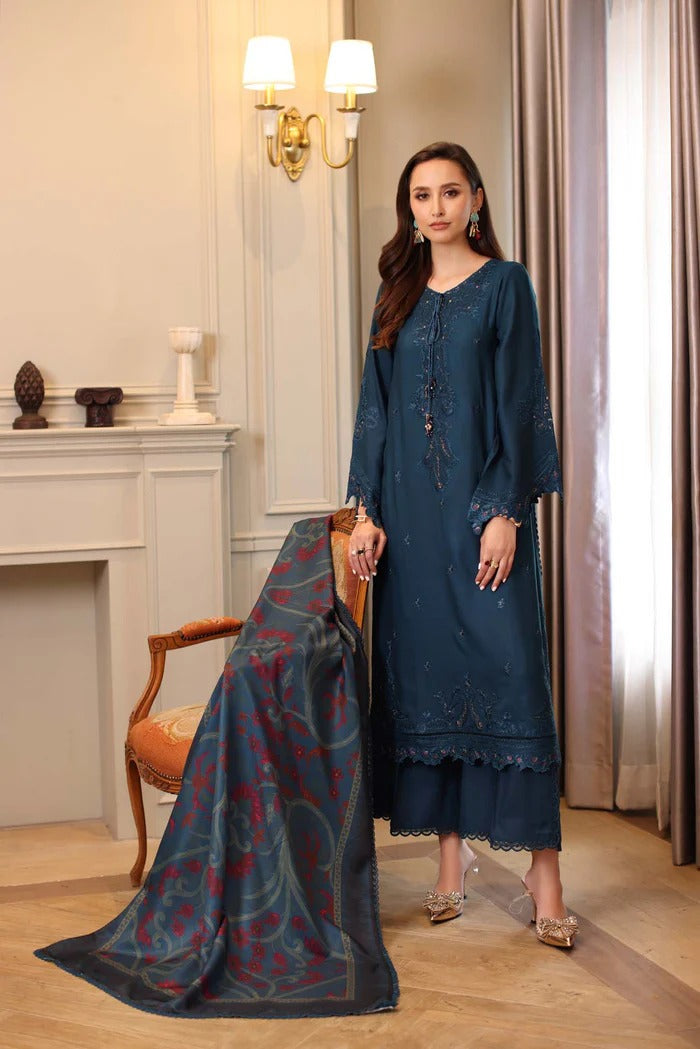 D5 - B - Noor Winter Embroidered Printkhaas - Noor by Sadia Asad