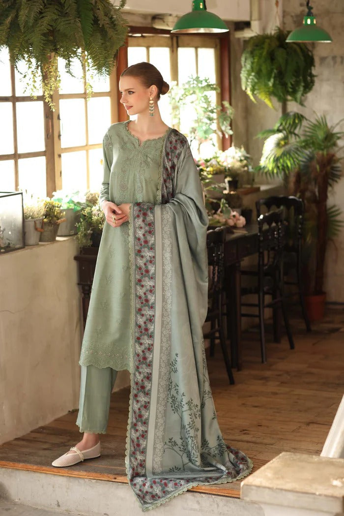 D8 - A - Noor Winter Embroidered Printkhaas - Noor by Sadia Asad