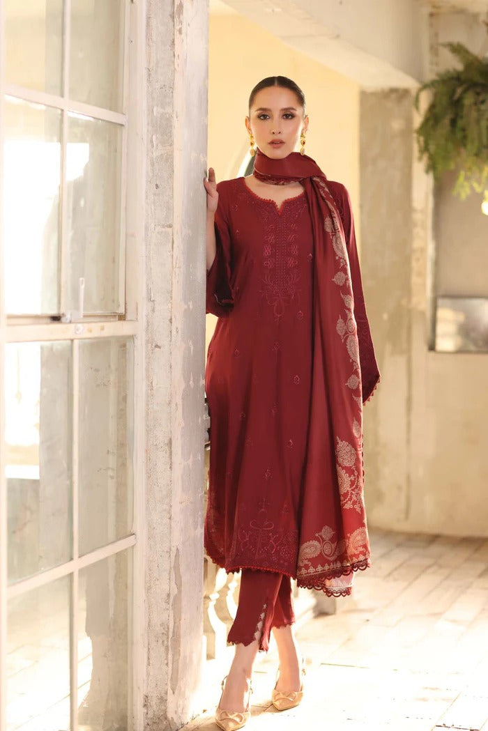 D9 - B - Noor Winter Embroidered Printkhaas - Noor by Sadia Asad