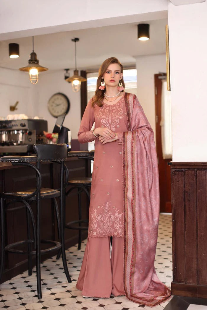 D2 - B - Noor Winter Embroidered Printkhaas - Noor by Sadia Asad