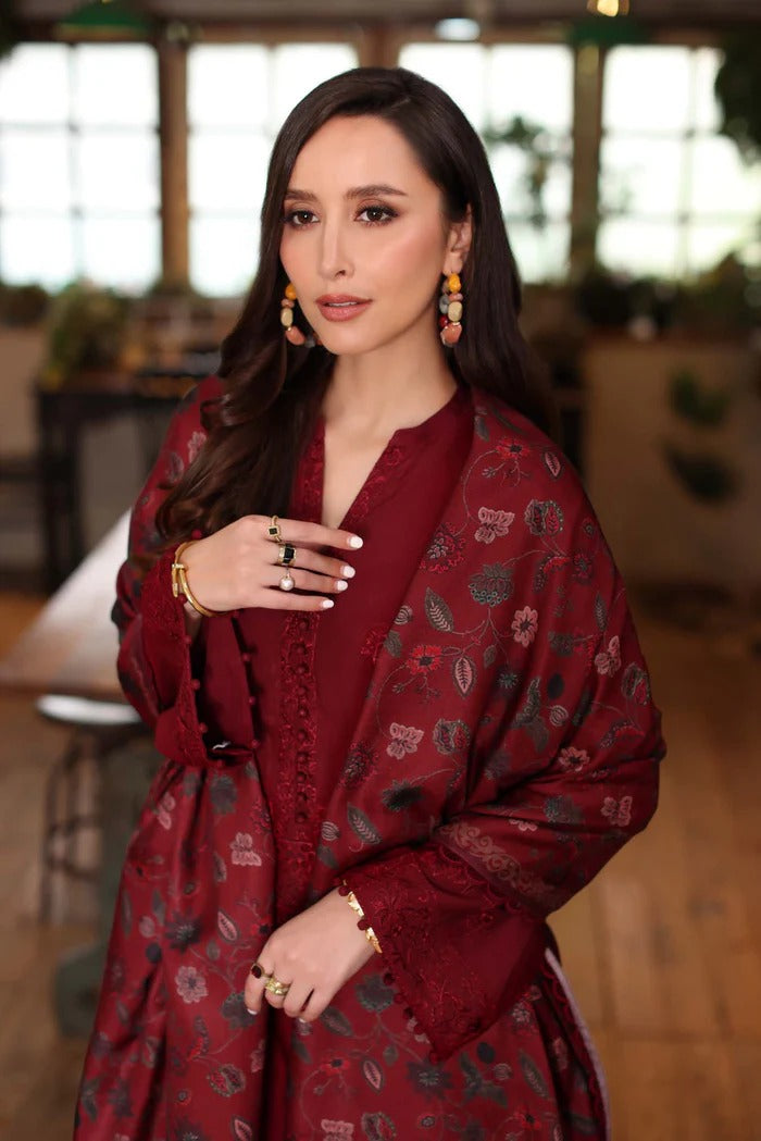 D4 - A - Noor Winter Embroidered Printkhaas - Noor by Sadia Asad