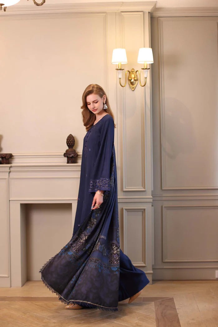 D7 - B - Noor Winter Embroidered Printkhaas - Noor by Sadia Asad