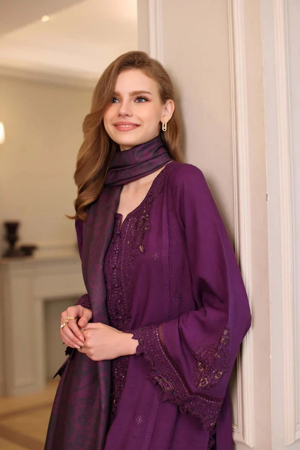 D10 - B - Noor Winter Embroidered Printkhaas - Noor by Sadia Asad