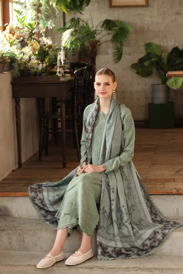 D8 - A - Noor Winter Embroidered Printkhaas - Noor by Sadia Asad