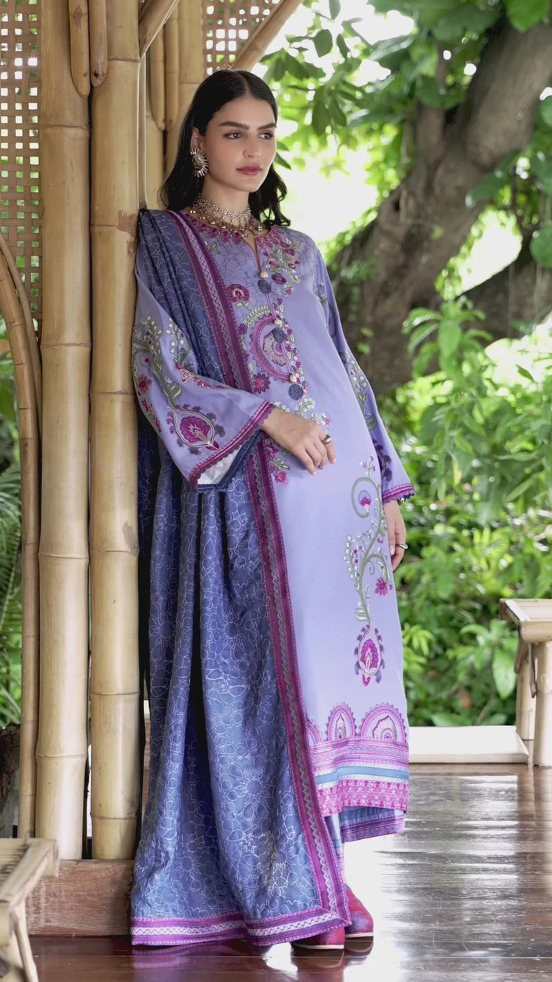 River Hush - Symphony Karandi Unstitched - Mushq Hemline