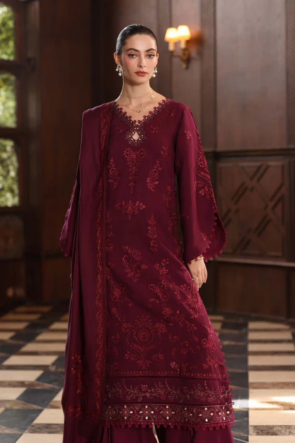 Royal Claret - Noor Winter Pashmina Shawls - Noor by Saadia Asad