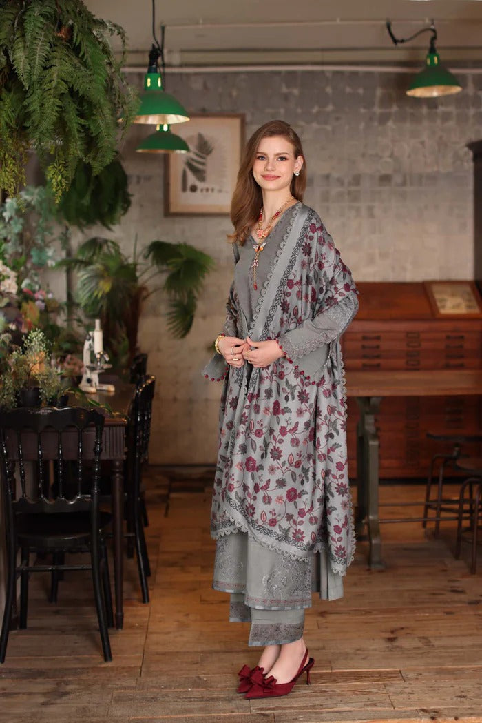 D4 - B - Noor Winter Embroidered Printkhaas - Noor by Sadia Asad