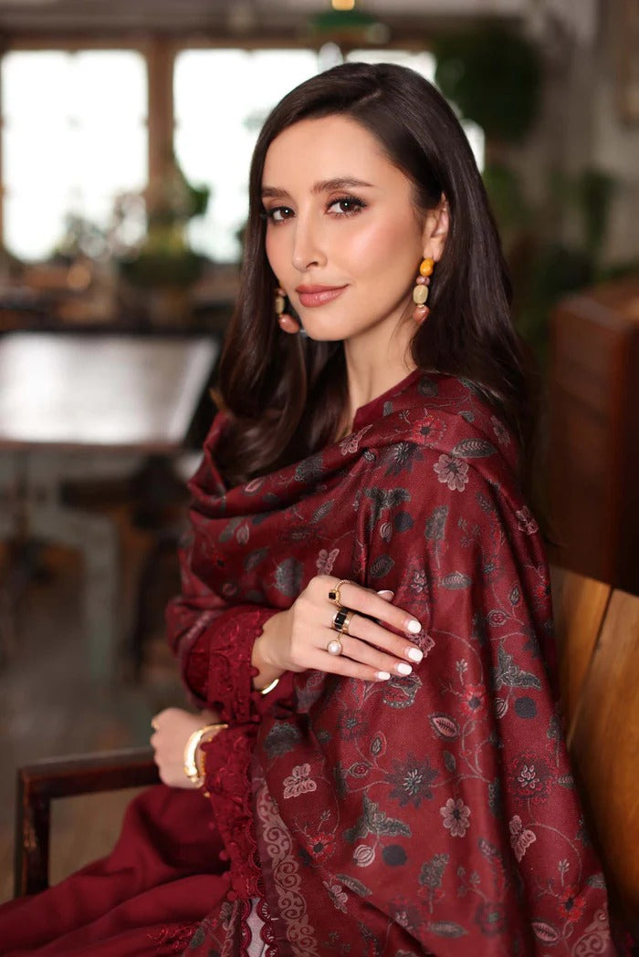 D4 - A - Noor Winter Embroidered Printkhaas - Noor by Sadia Asad