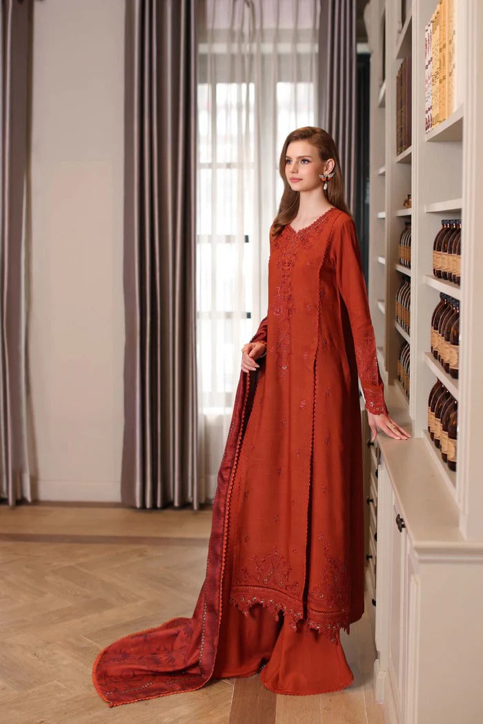 D5 - A - Noor Winter Embroidered Printkhaas - Noor by Sadia Asad