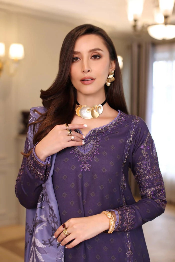 D6 - B - Noor Winter Embroidered Printkhaas - Noor by Sadia Asad