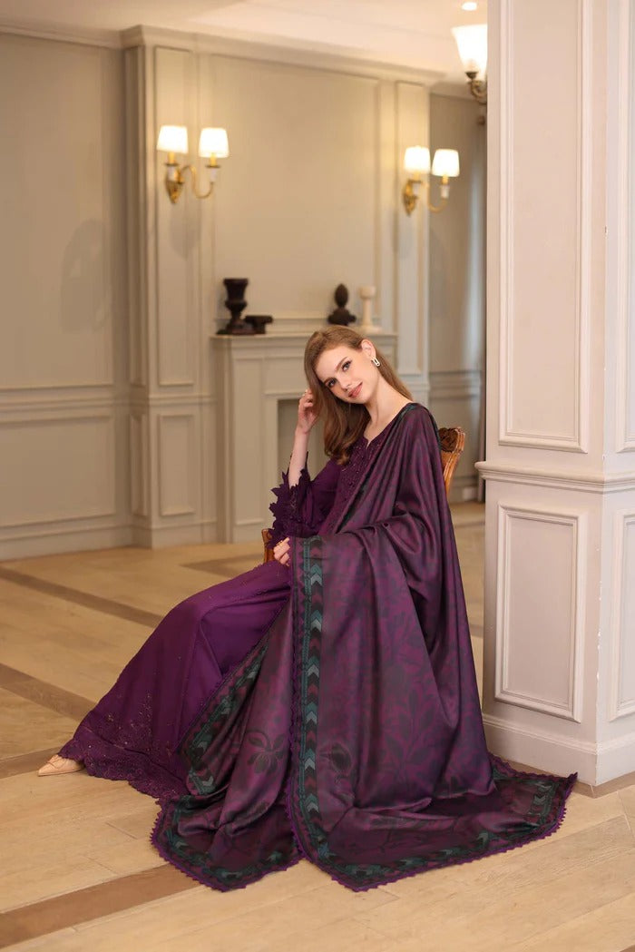 D10 - B - Noor Winter Embroidered Printkhaas - Noor by Sadia Asad