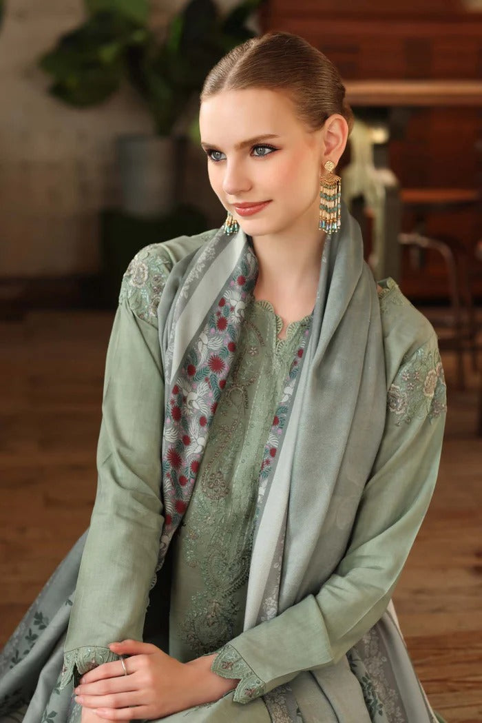 D8 - A - Noor Winter Embroidered Printkhaas - Noor by Sadia Asad