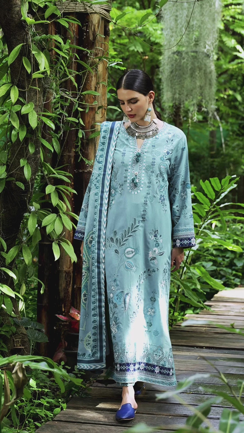 Glided Hour - Symphony Karandi Unstitched - Mushq Hemline