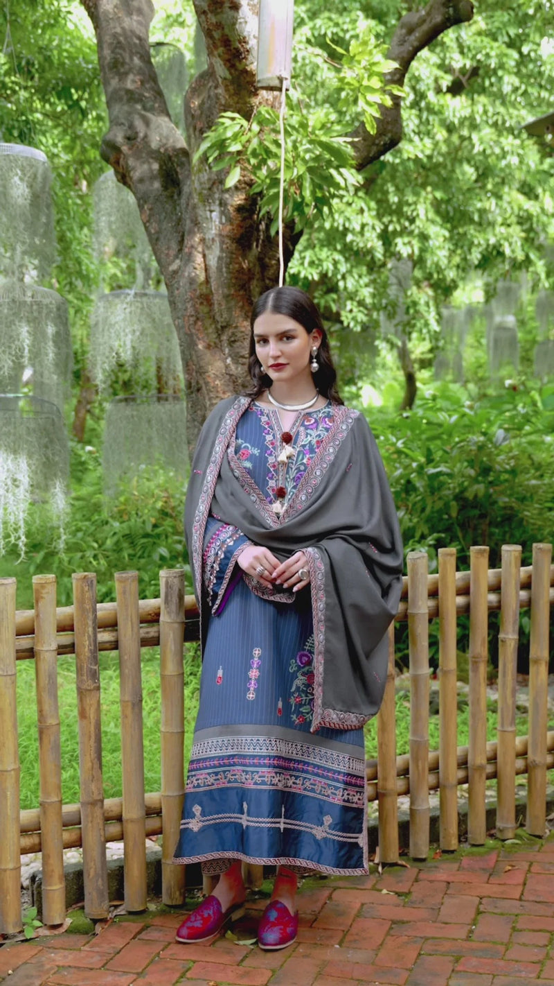 Granite Song - Symphony Karandi Unstitched - Mushq Hemline