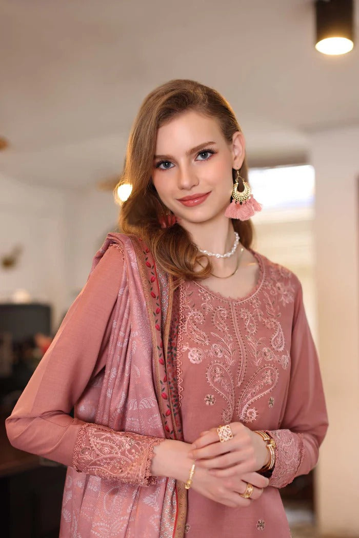 D2 - B - Noor Winter Embroidered Printkhaas - Noor by Sadia Asad