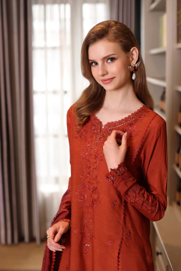 D5 - A - Noor Winter Embroidered Printkhaas - Noor by Sadia Asad