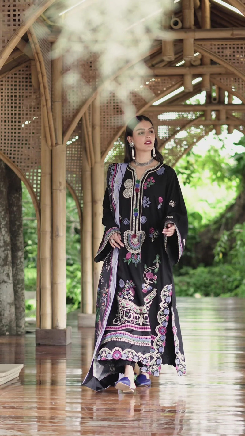 Midnight Rune - Symphony Karandi Unstitched - Mushq Hemline