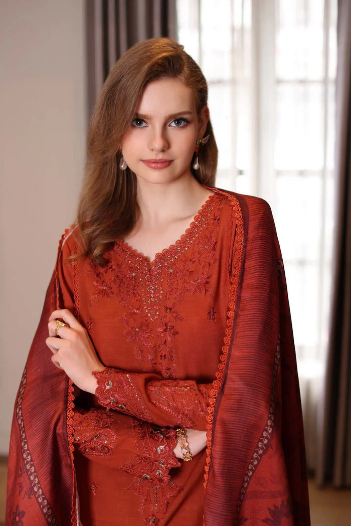 D5 - A - Noor Winter Embroidered Printkhaas - Noor by Sadia Asad