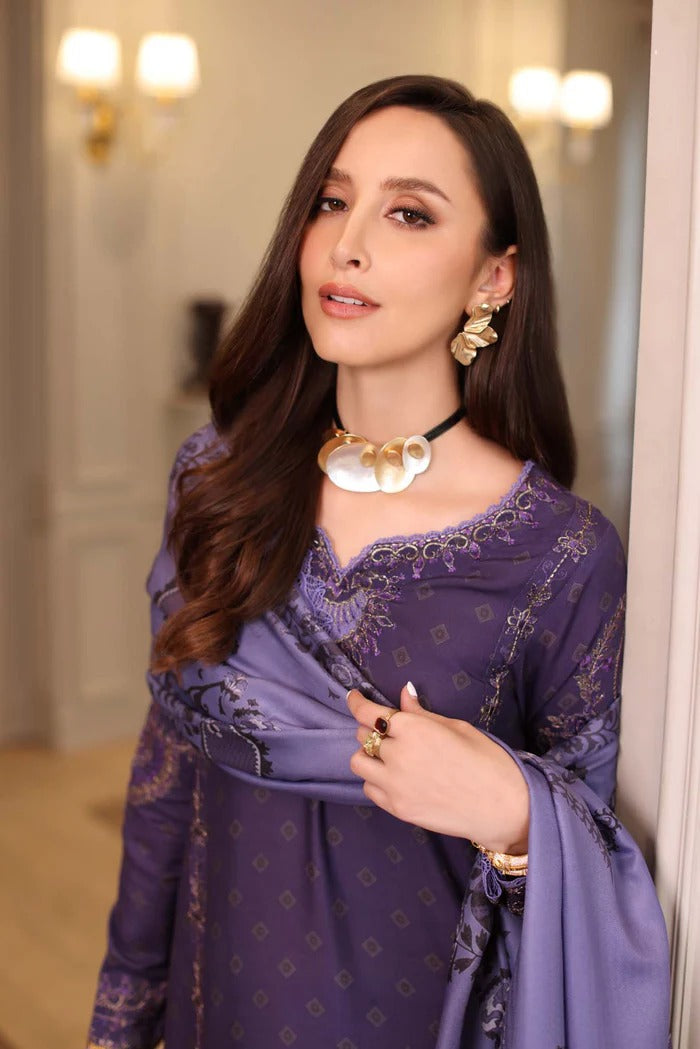 D6 - B - Noor Winter Embroidered Printkhaas - Noor by Sadia Asad