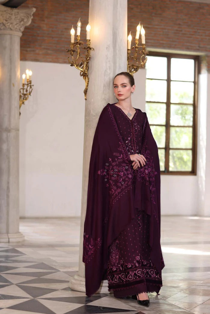 Damson - Noor Winter Pashmina Shawls - Noor by Saadia Asad