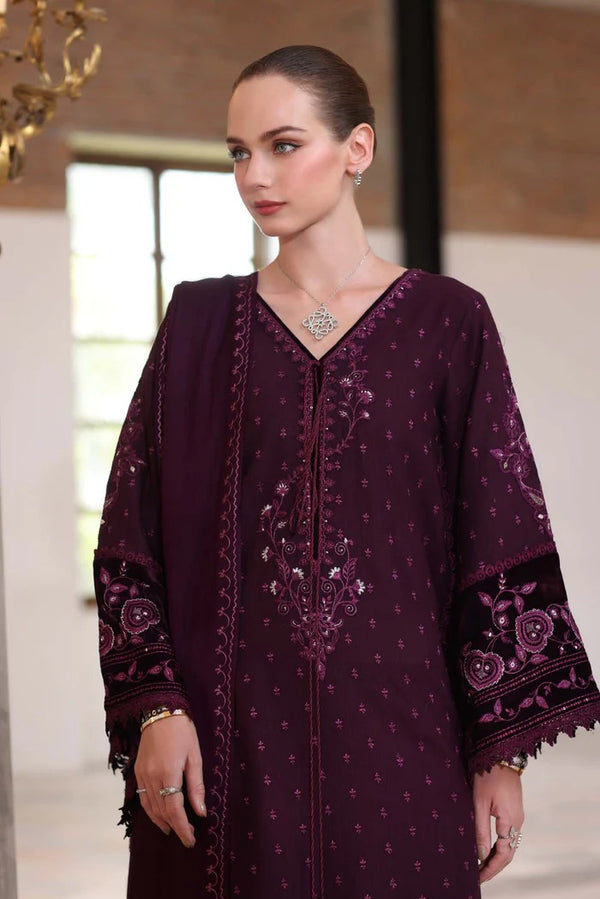 Damson - Noor Winter Pashmina Shawls - Noor by Saadia Asad