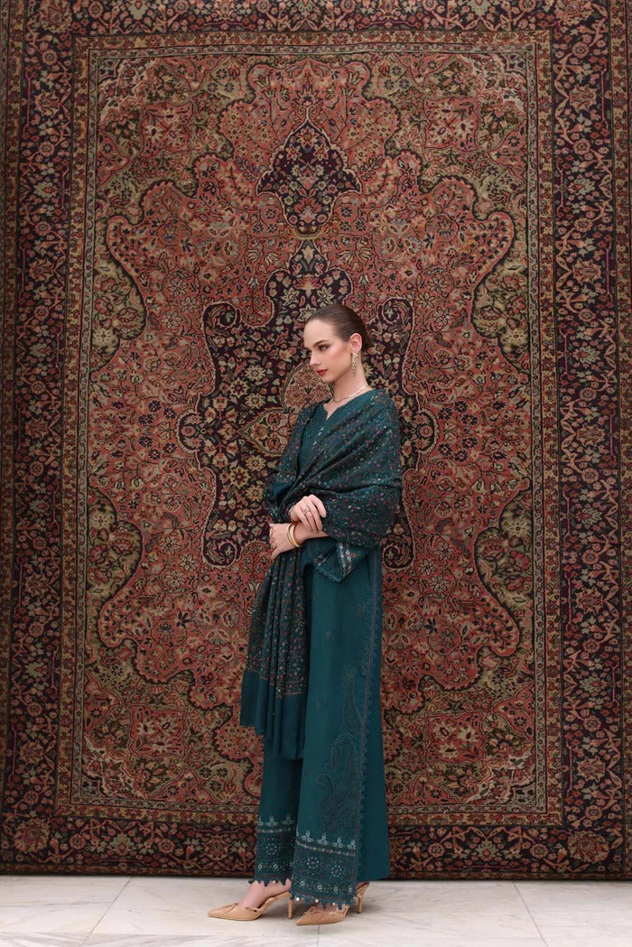 Teal Empress - Noor Winter Pashmina Shawls - Noor by Saadia Asad