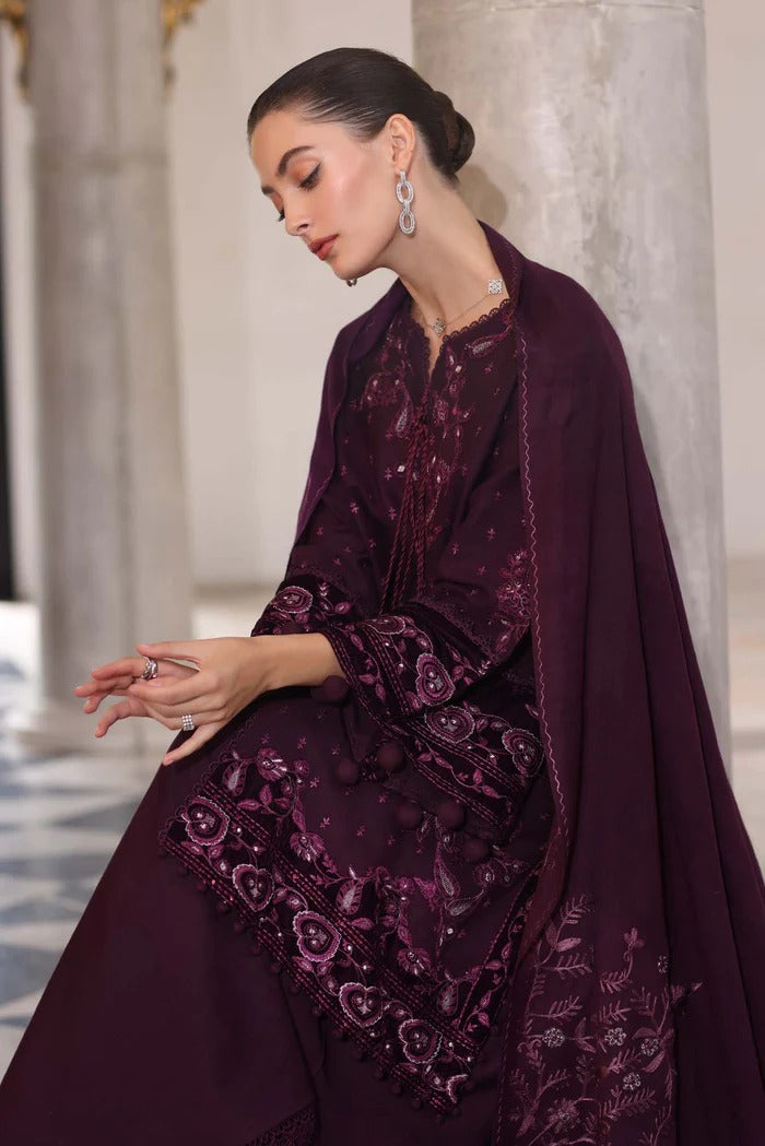 Damson - Noor Winter Pashmina Shawls - Noor by Saadia Asad